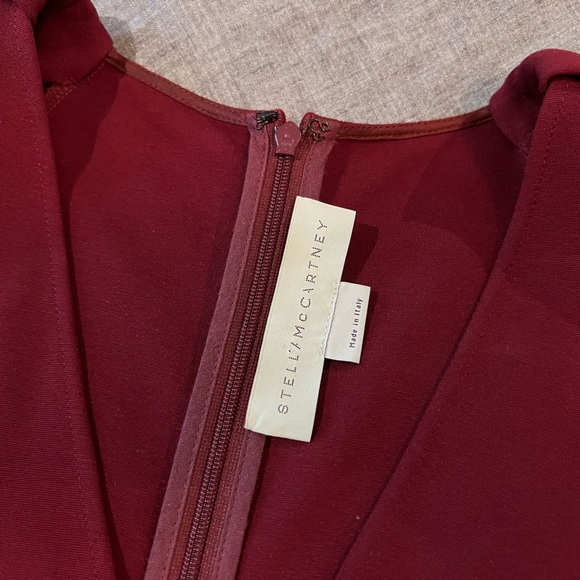 Stella McCartney Dress. Deep warm red (maroon), jersey knit dress. Size 8 - Picture 3 of 10